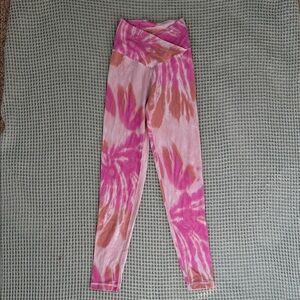 Aerie Pink and Brown Tie-Dye Leggings - S